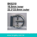 (#BK5210/16.5mm inner) Zinc alloyed metal lady belt buckle with single prong
